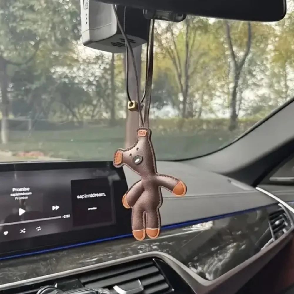 Teddy Bear Shaped Faux Leather Keychain Bag Charm 🧸 - Picture 4 of 10